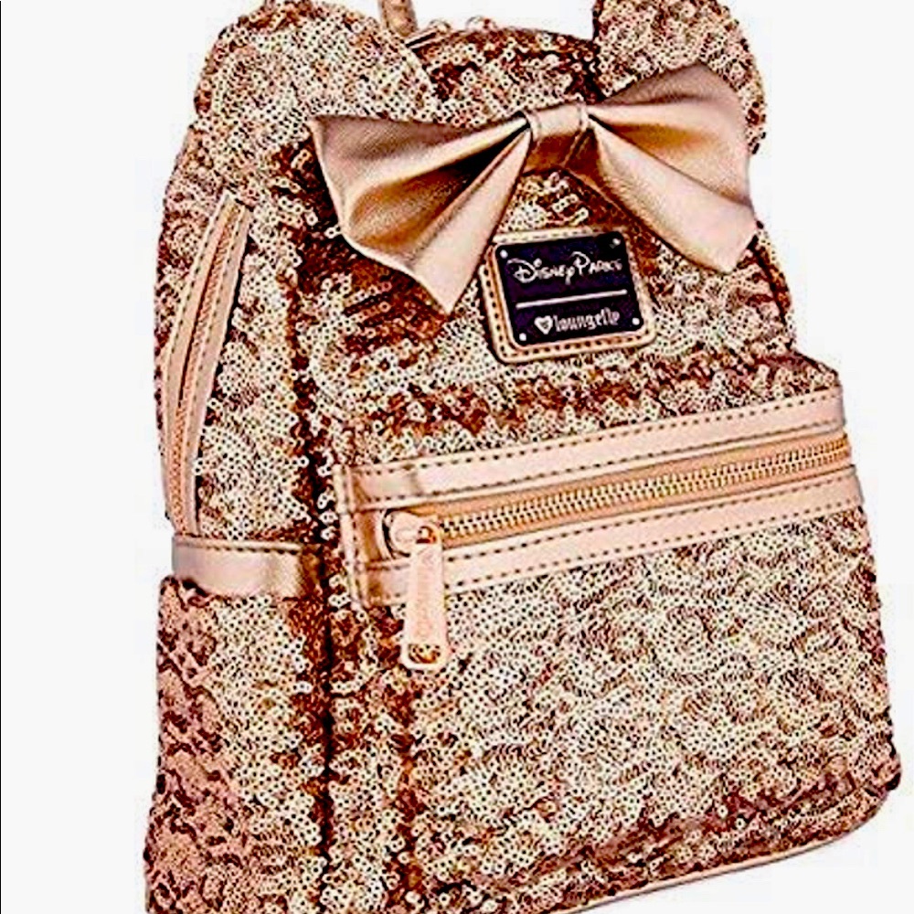 Disney Loungefly Rose Gold Minnie Backpack NEW